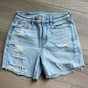 American Eagle Outfitters Distressed Light Blue Jean Shorts